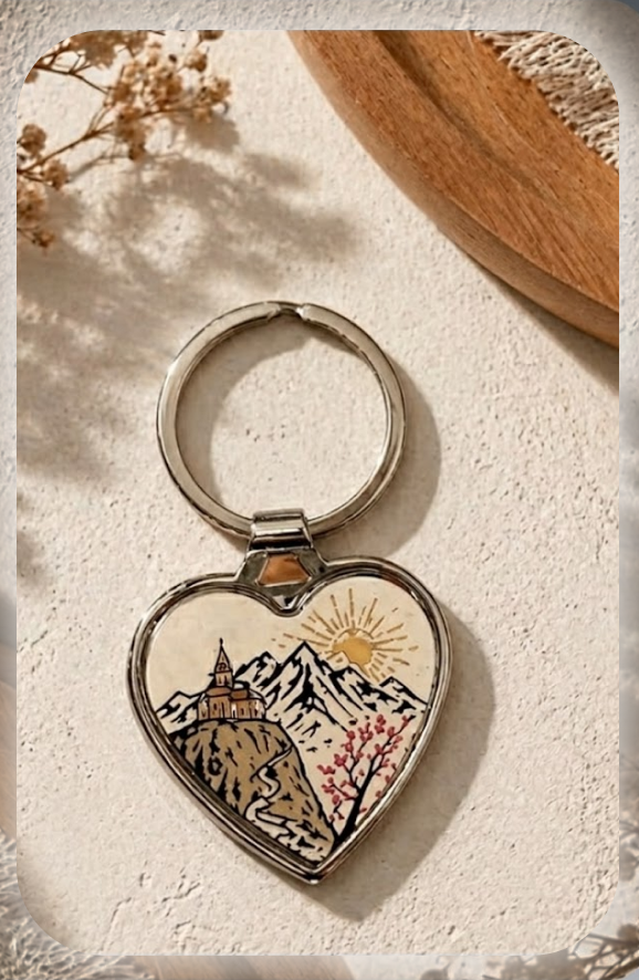 Love Shaped Mountain Bracelet Key Chain
